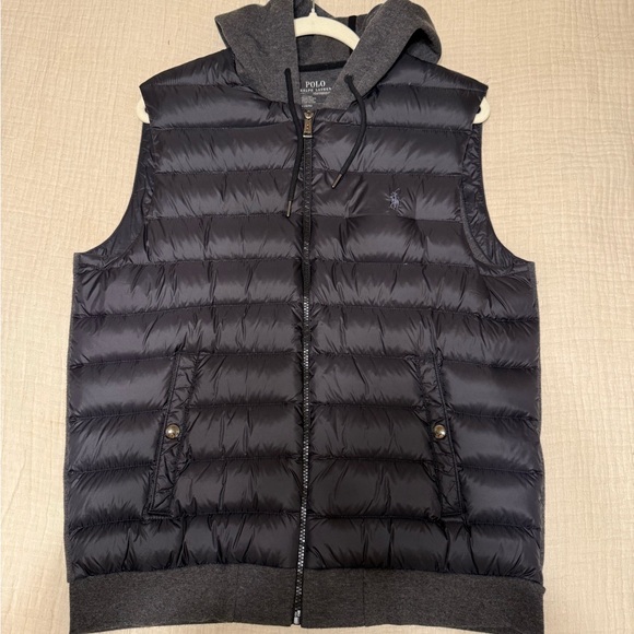 Polo by Ralph Lauren Charcoal Puffer Vest with Hood - Picture 1 of 3